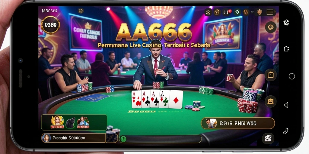 Screenshot gameplay Live Casino AA666 dengan dealer langsung.