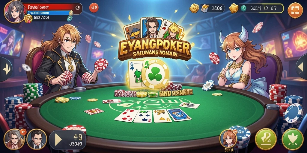 Gameplay seru di EYANGPOKER dengan karakter Anime menarik.