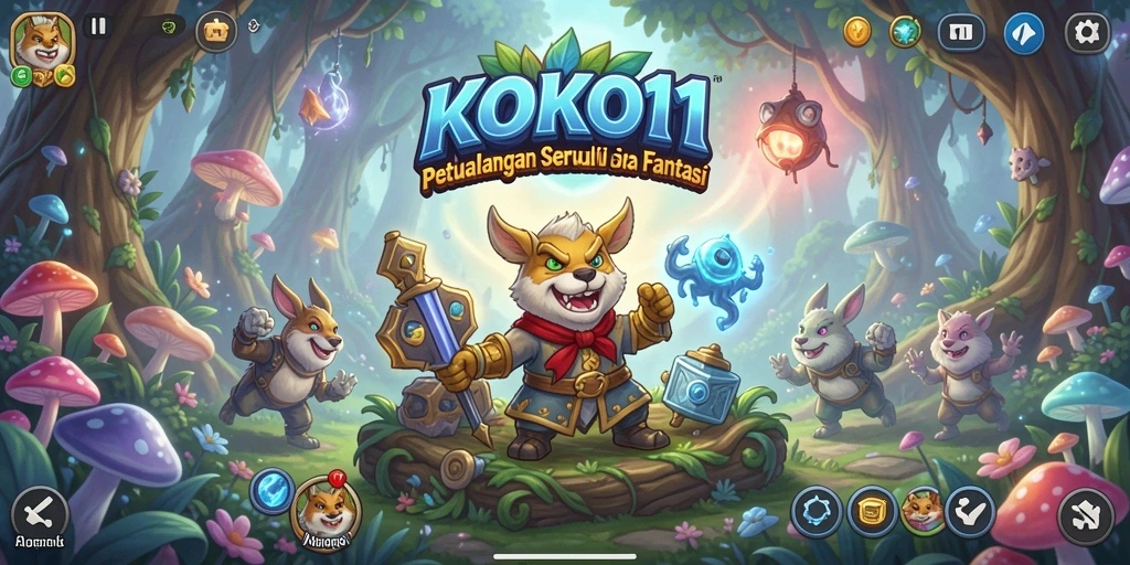 Screenshot gameplay KOKO11 menunjukkan petualangan seru di dunia fantastis.